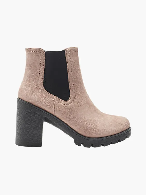 Graceland  Pink Chunky Heeled Chelsea Boot