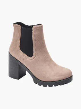 Graceland  Pink Chunky Heeled Chelsea Boot