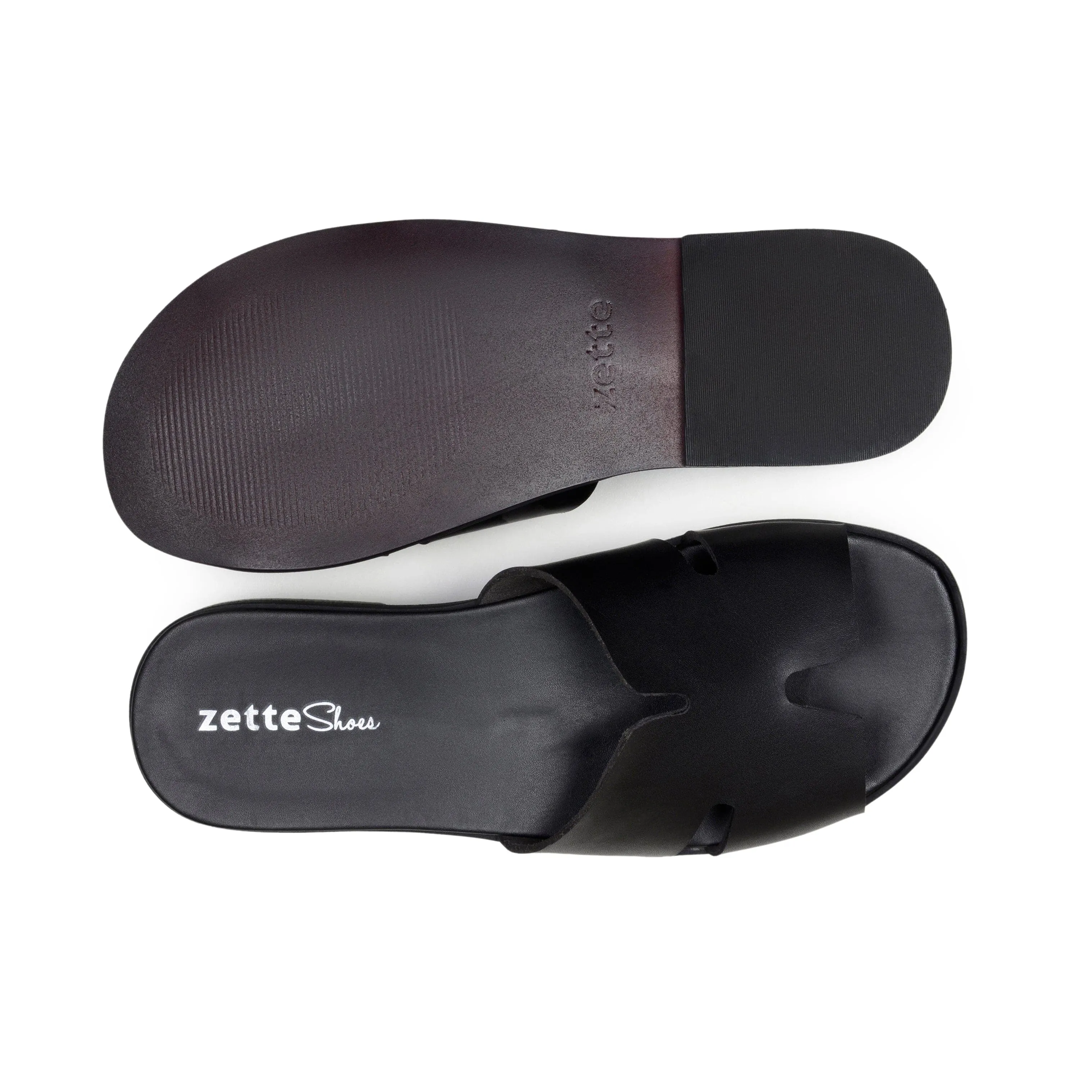 'Gregory' men's vegan leather sandal by Zette Shoes - black