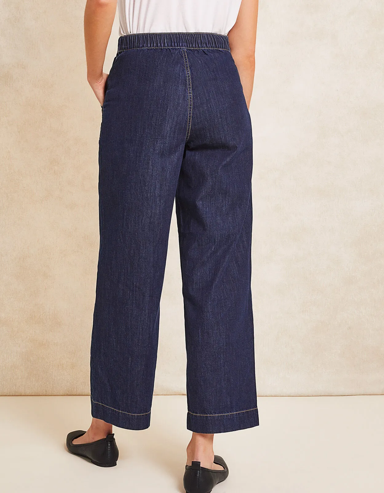 Harper Regular Crop Wide Leg Jeans Blue