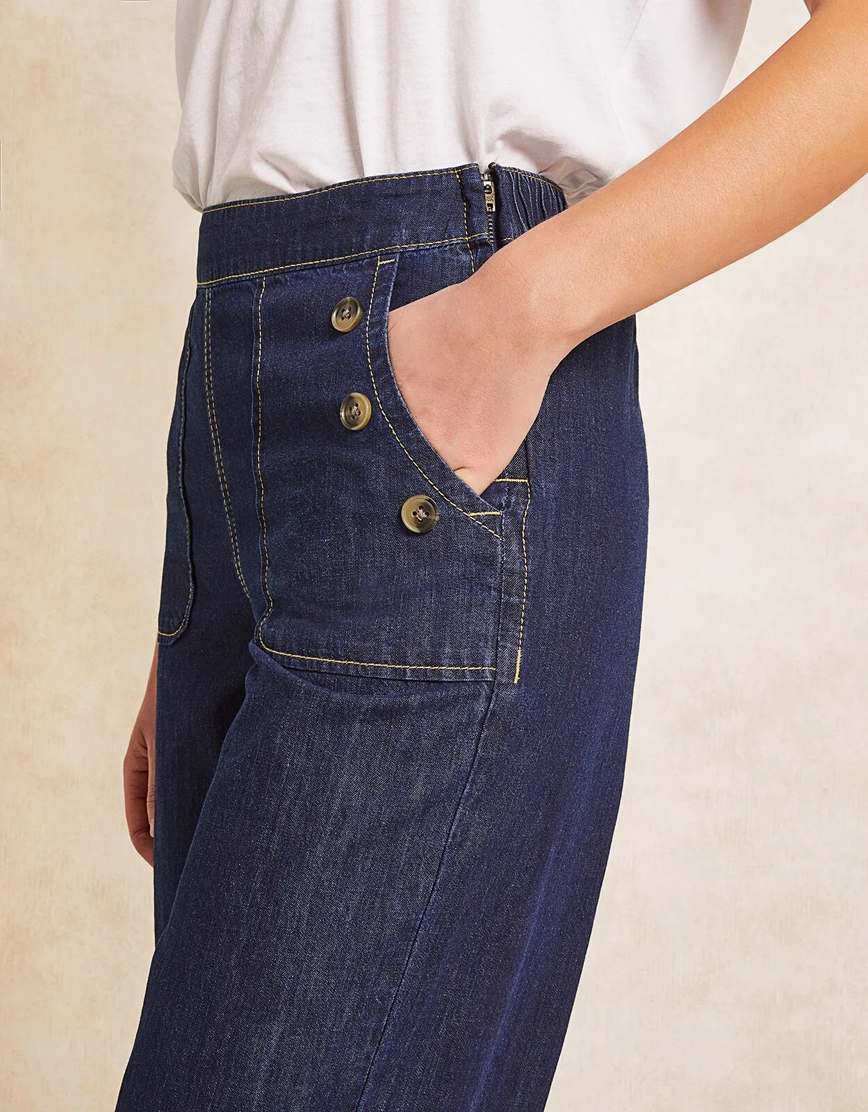 Harper Regular Crop Wide Leg Jeans Blue