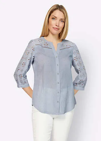 Heine Three Quarter Length Sleeve Embroidered Blouse | Grattan