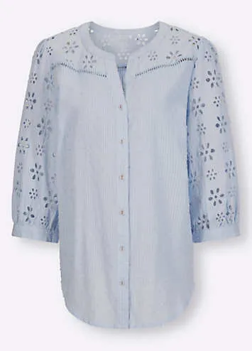 Heine Three Quarter Length Sleeve Embroidered Blouse | Grattan