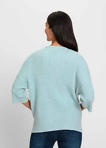 Heine Three-Quarter Sleeve Ribbed Jumper | Grattan