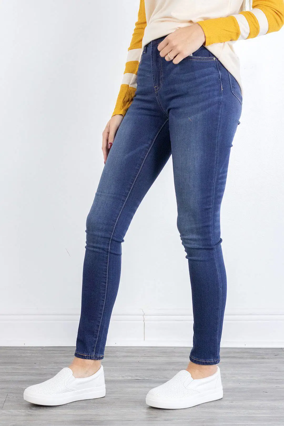 High Waisted Dark Wash Skinny