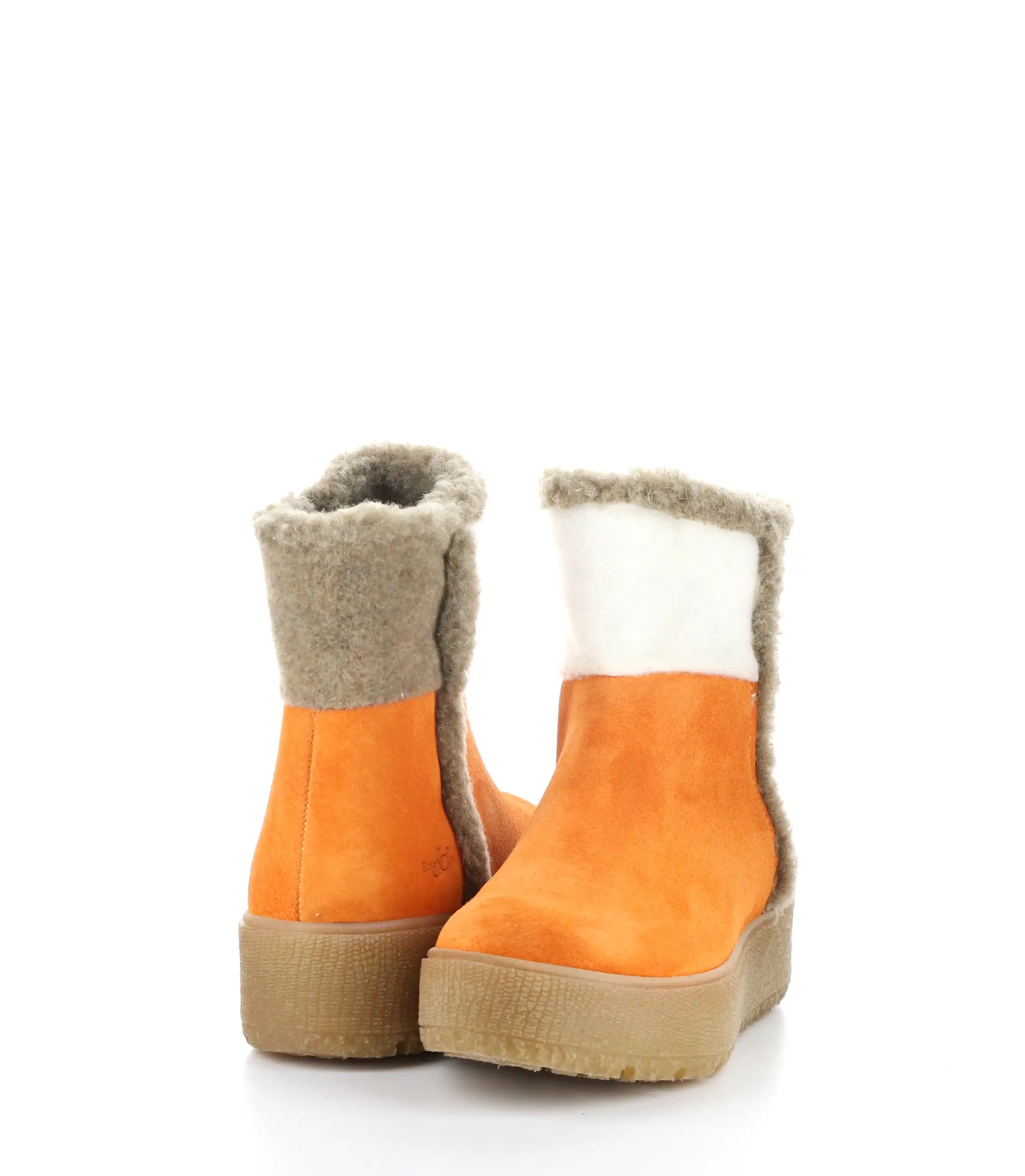 INTER ORANGE/CREAM/TAUPE Round Toe Boots