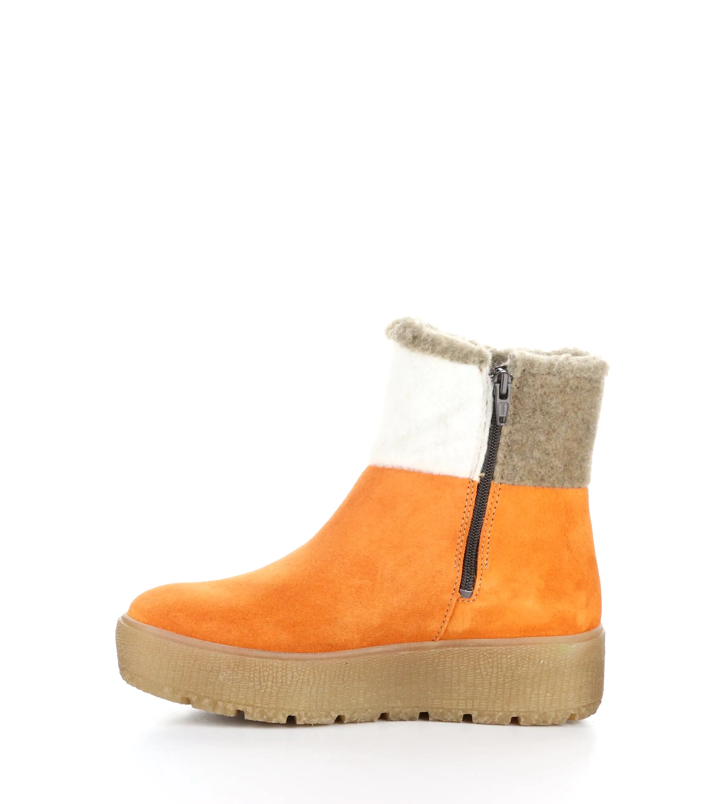 INTER ORANGE/CREAM/TAUPE Round Toe Boots