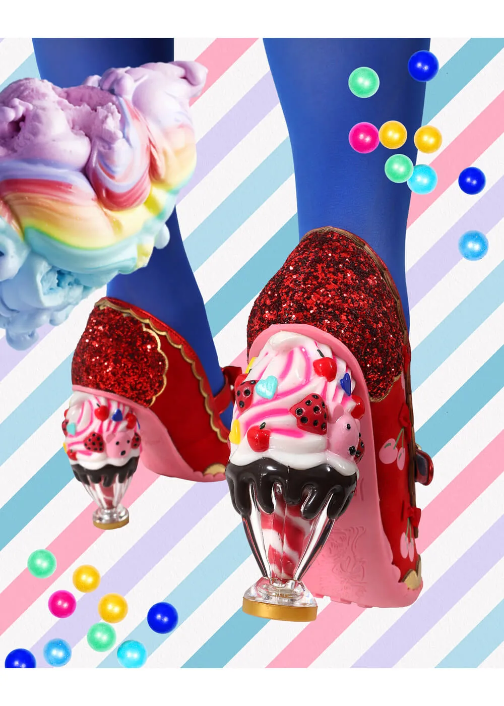 Irregular Choice Cherry Cheer Ice Cream Pumps Red