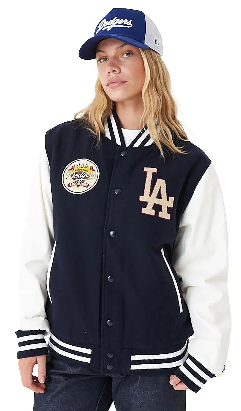 jacket New Era Large Logo Varsity MLB Los Angeles Dodgers - Navy/Off White