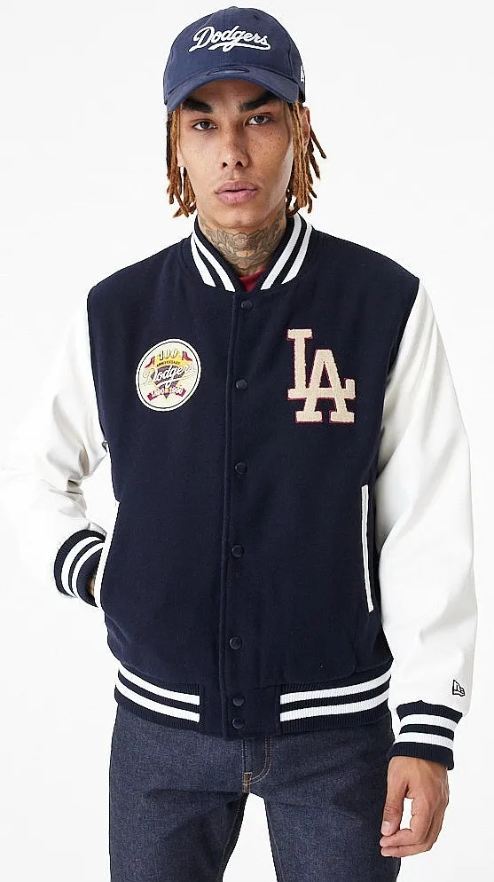 jacket New Era Large Logo Varsity MLB Los Angeles Dodgers - Navy/Off White