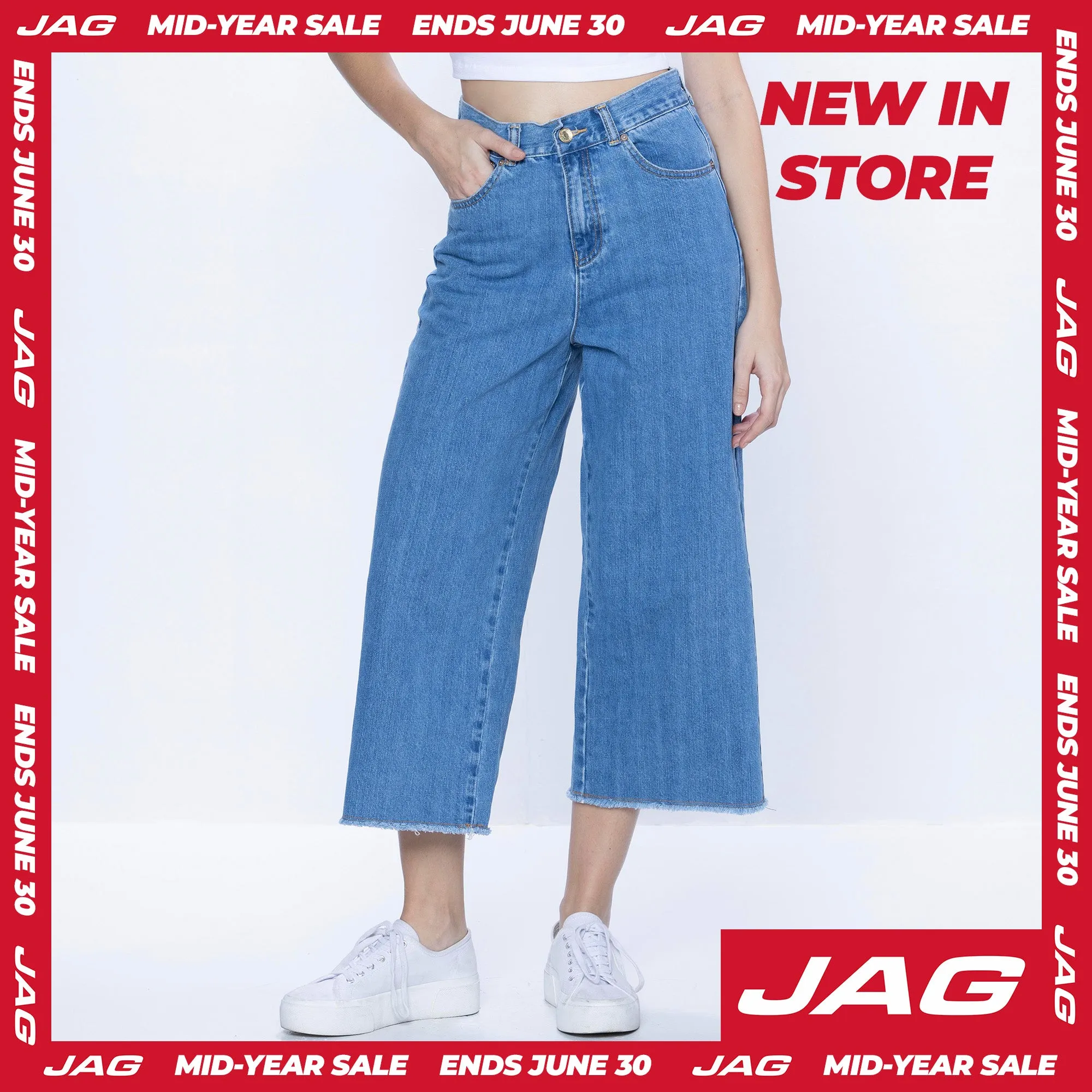 Jag Ladies Sexy Loose Crop Jeans 23 Inseam in Bio Med Wash