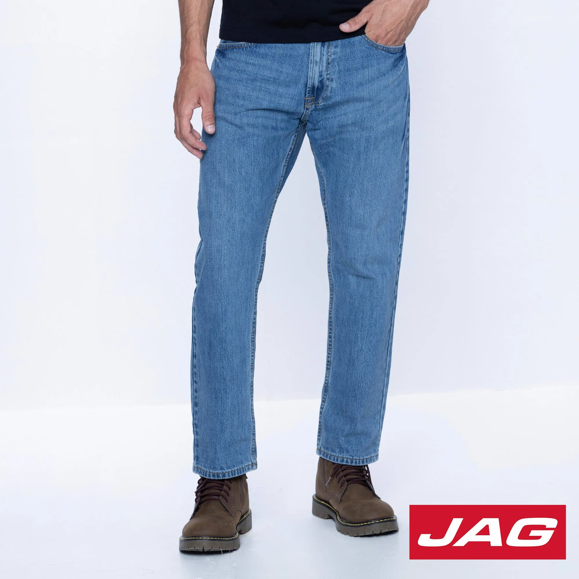 Jag Men's Loose Straight Jeans 28 Inseam in Dirty Vintage Wash