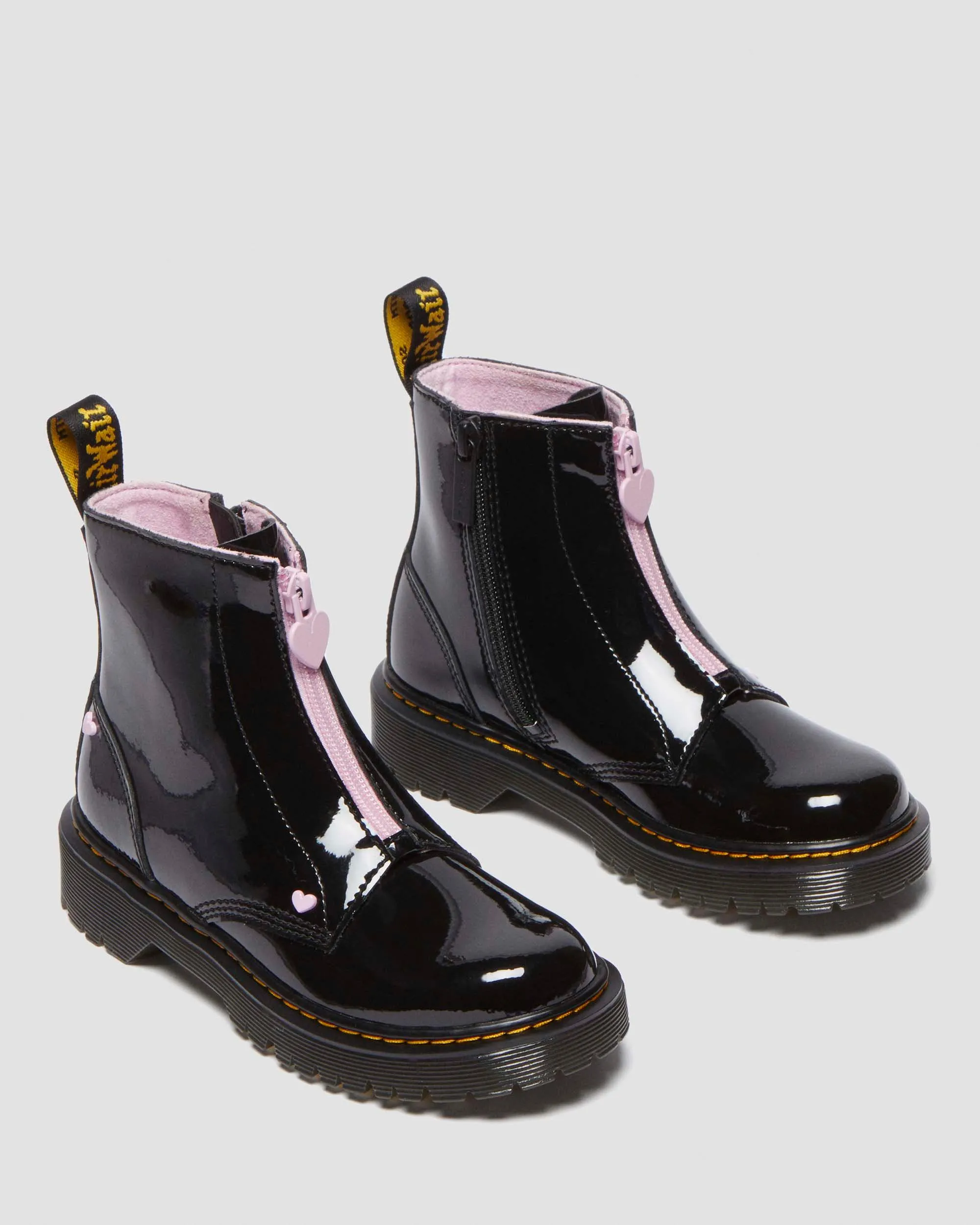 Junior Heart Nappa Patent Leather Pull-on Boots