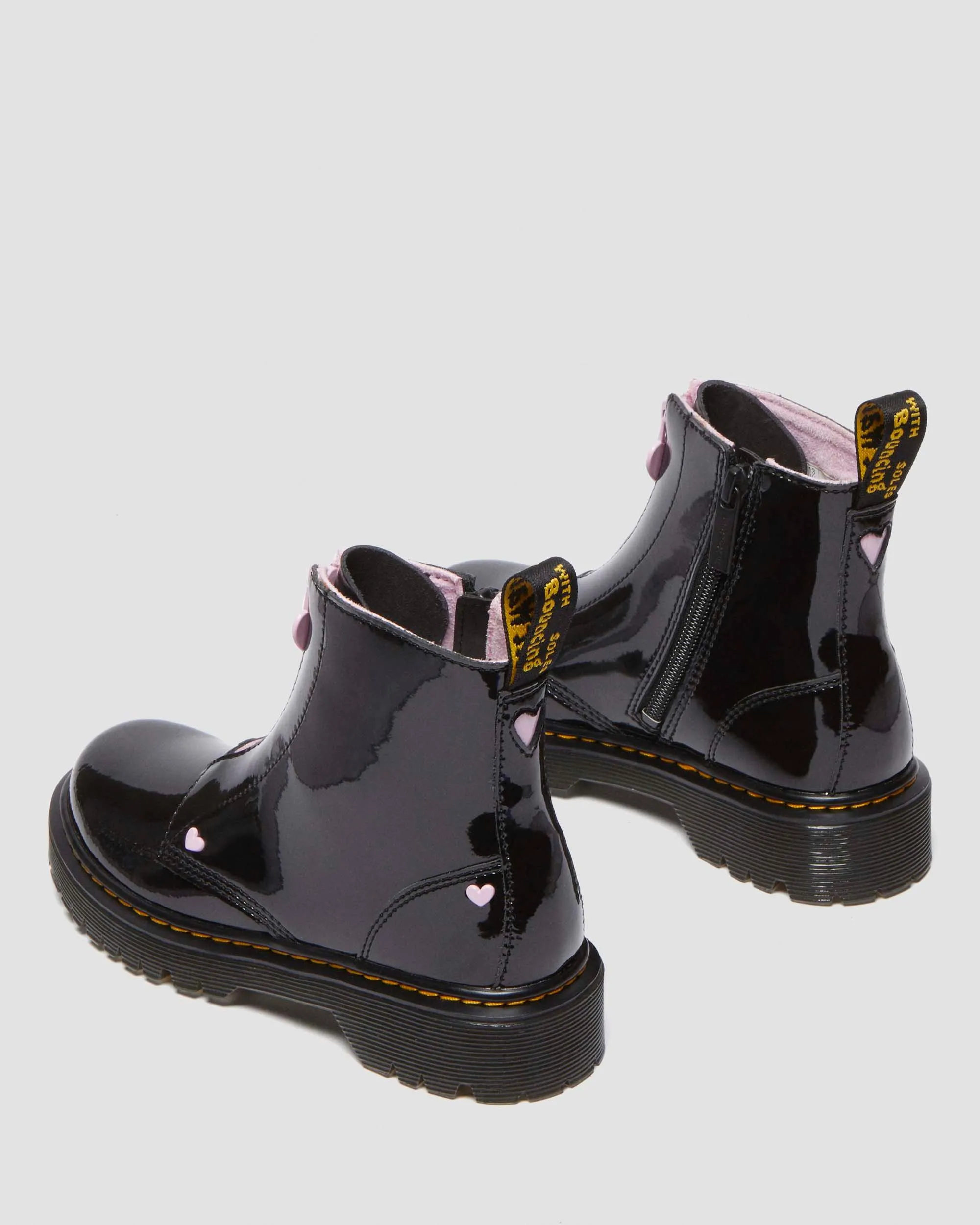 Junior Heart Nappa Patent Leather Pull-on Boots