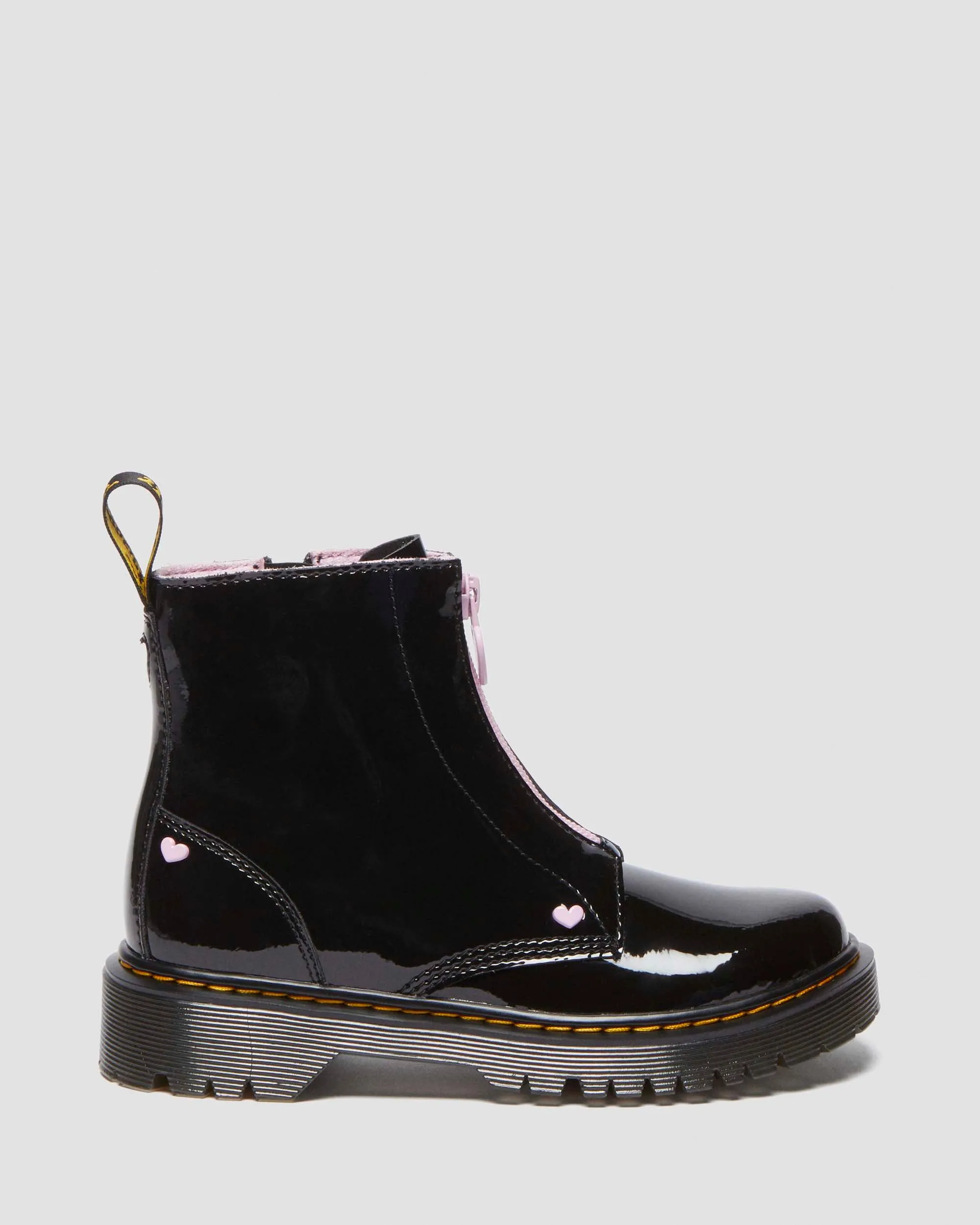 Junior Heart Nappa Patent Leather Pull-on Boots