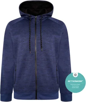 Kam Active Performance Full Zip Hoodie - Indigo Marl