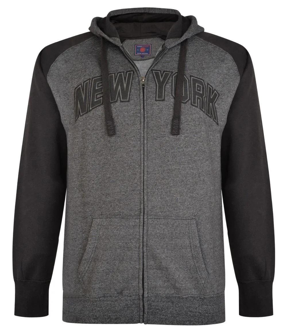 Kam NY Embossed Marl Hoody - Black