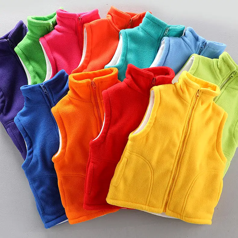 Kid Girls Boys Solid Color Vests Waistcoats Wholesale 23113015