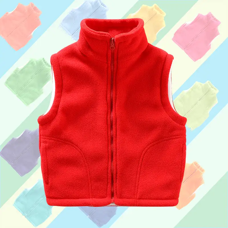 Kid Girls Boys Solid Color Vests Waistcoats Wholesale 23113015