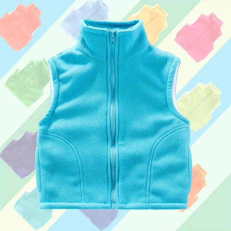 Kid Girls Boys Solid Color Vests Waistcoats Wholesale 23113015