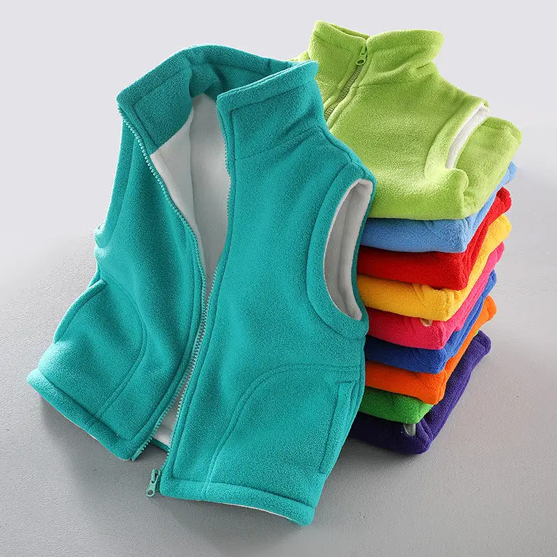 Kid Girls Boys Solid Color Vests Waistcoats Wholesale 23113015