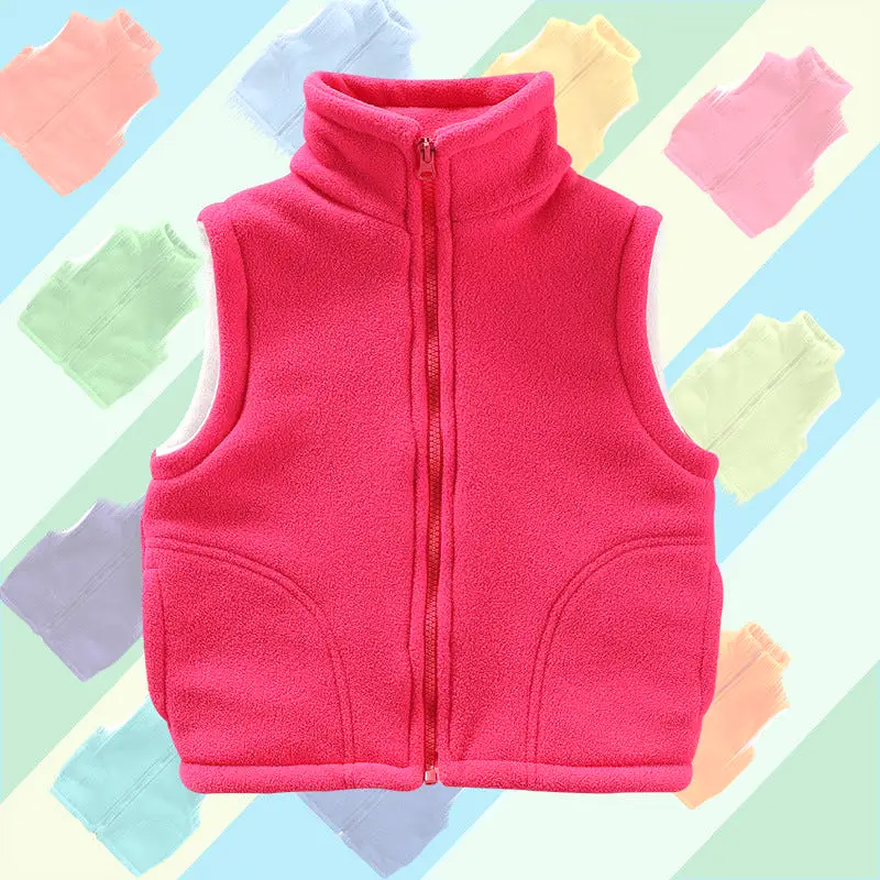 Kid Girls Boys Solid Color Vests Waistcoats Wholesale 23113015