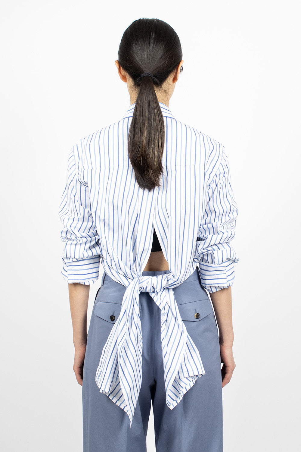 Knotted Shirt Blue Stripe