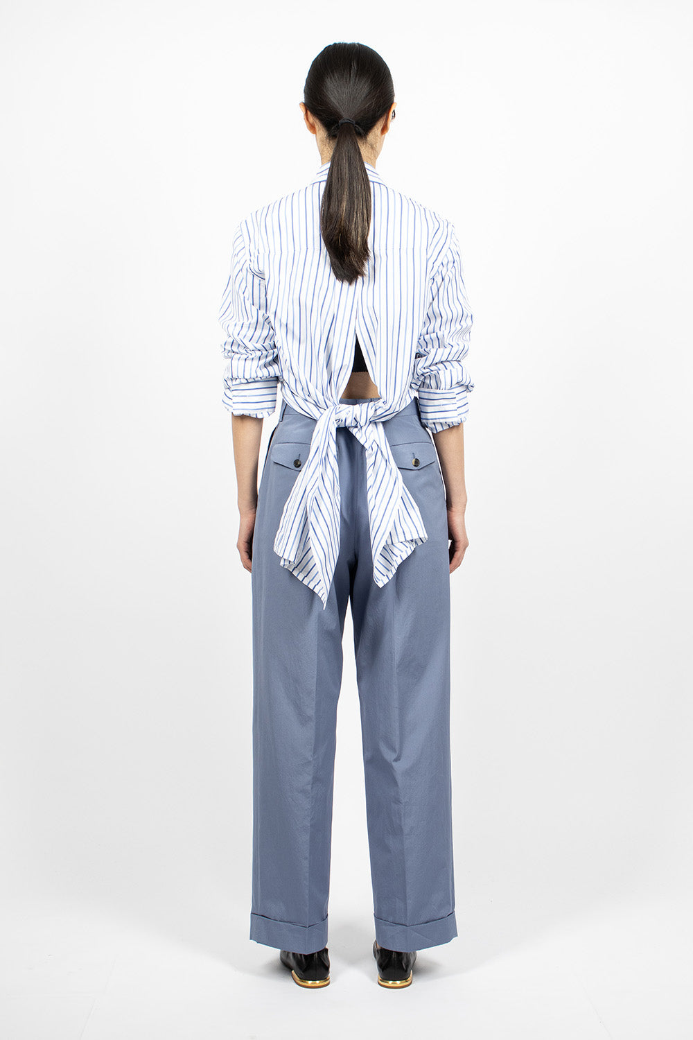 Knotted Shirt Blue Stripe