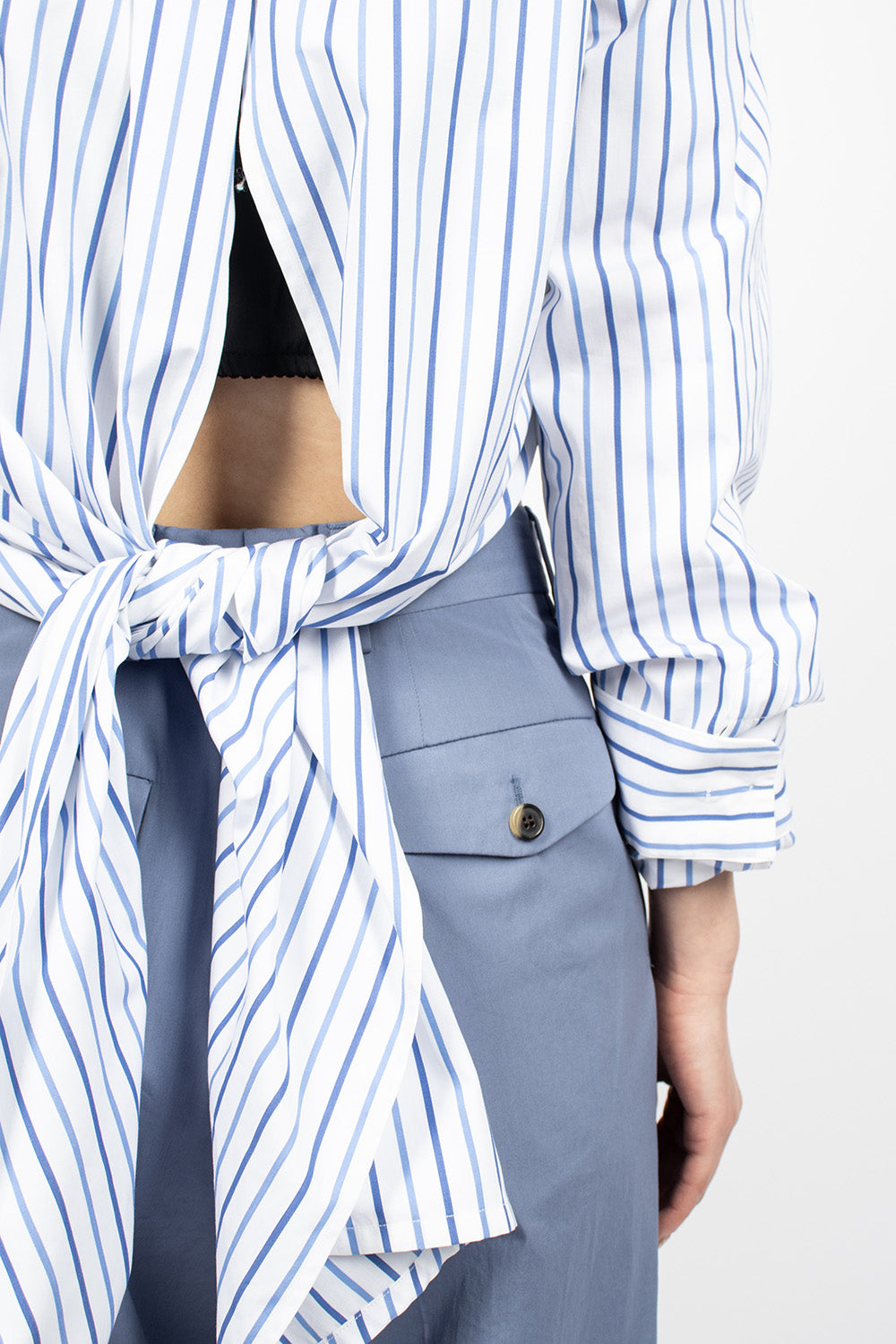 Knotted Shirt Blue Stripe