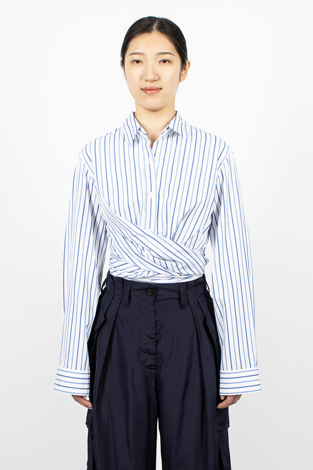 Knotted Shirt Blue Stripe