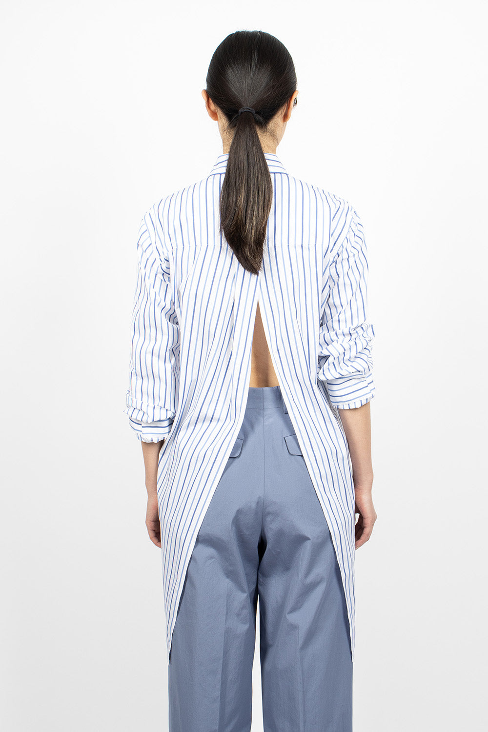 Knotted Shirt Blue Stripe