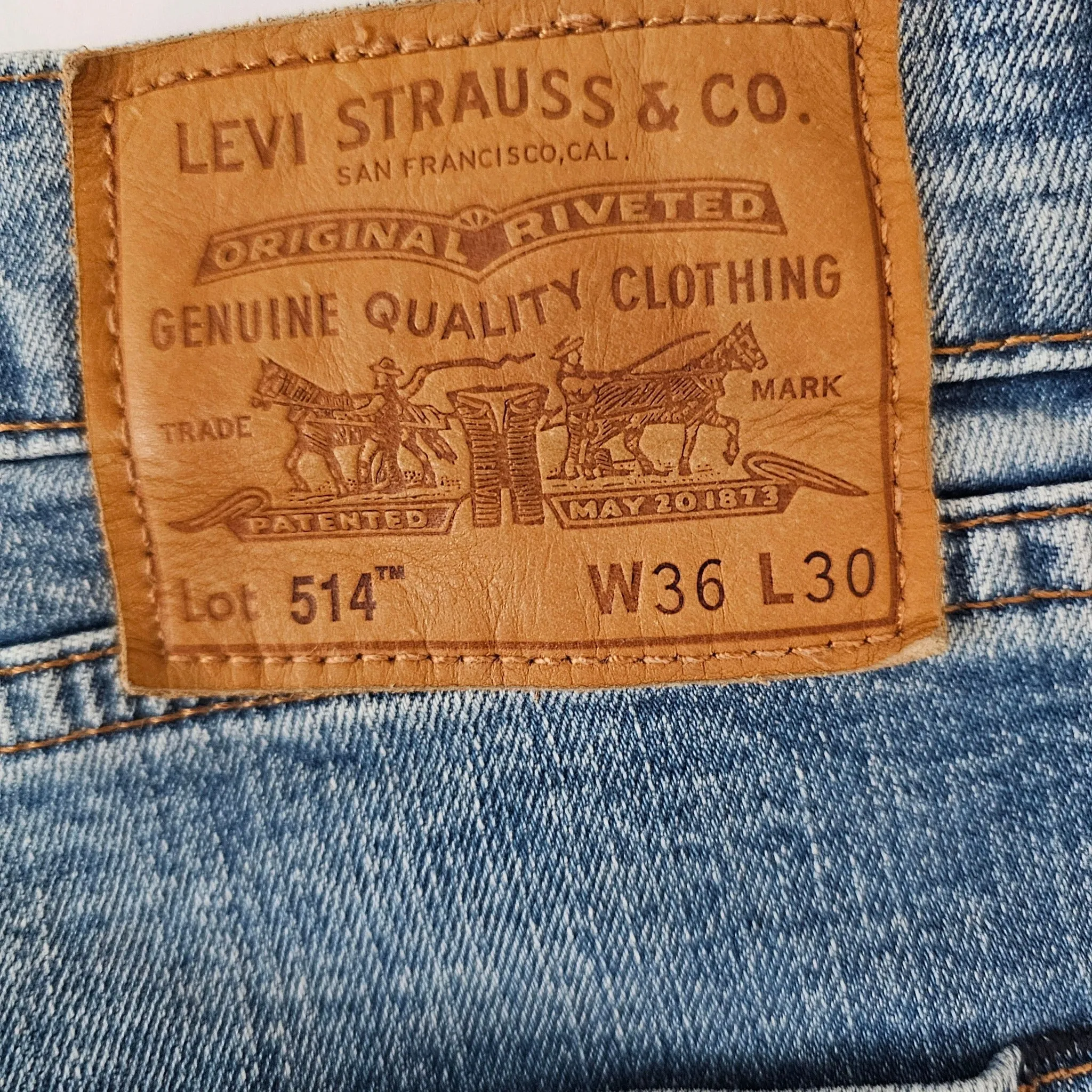 Levi's Big E 514 jeans made in Egypt