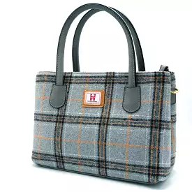 Light Blue Check Tweed Handbag - Katrine