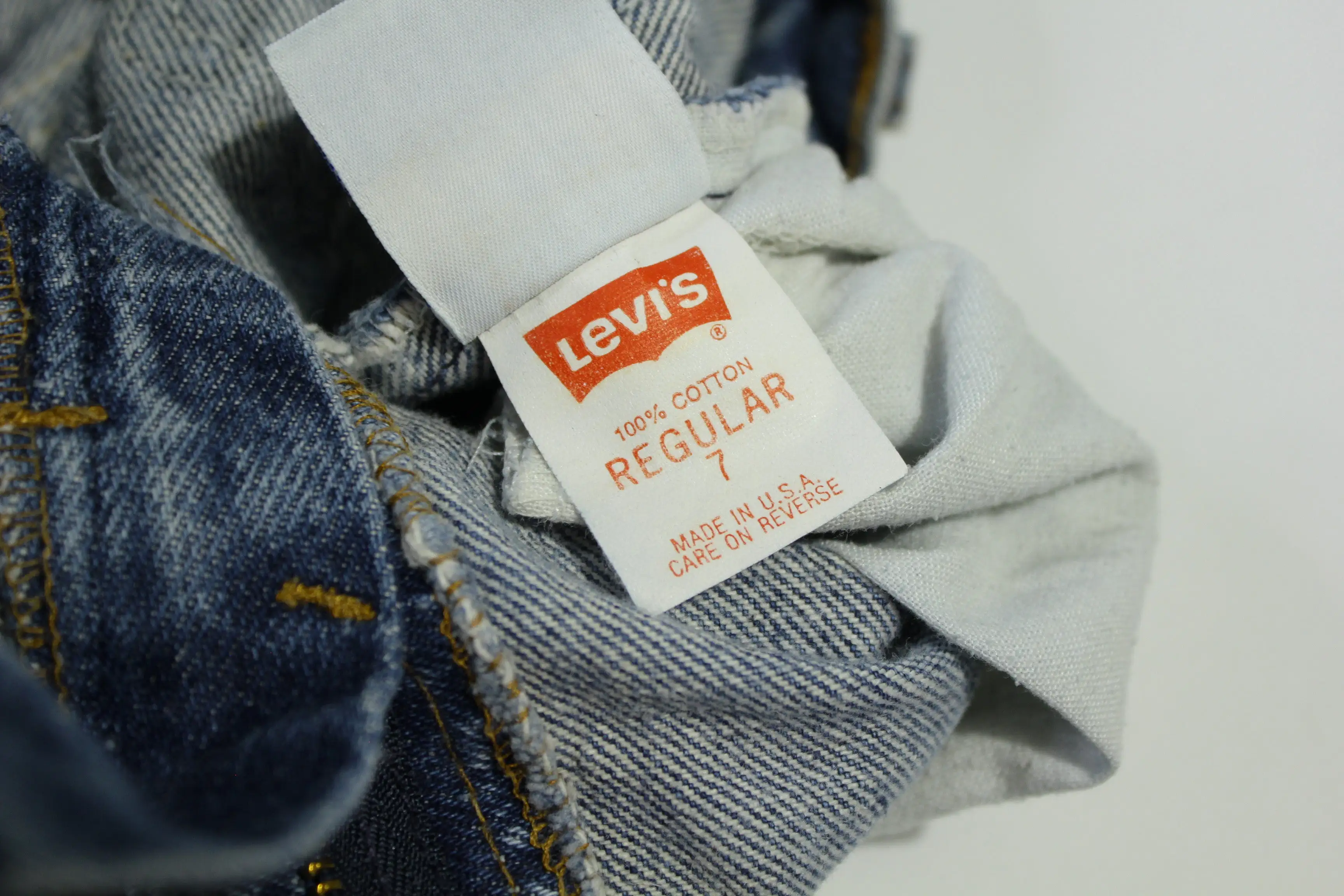 Little Levis Vintage Orange Tab Made in USA 80's Denim Kids Blue Jeans 241190 0292