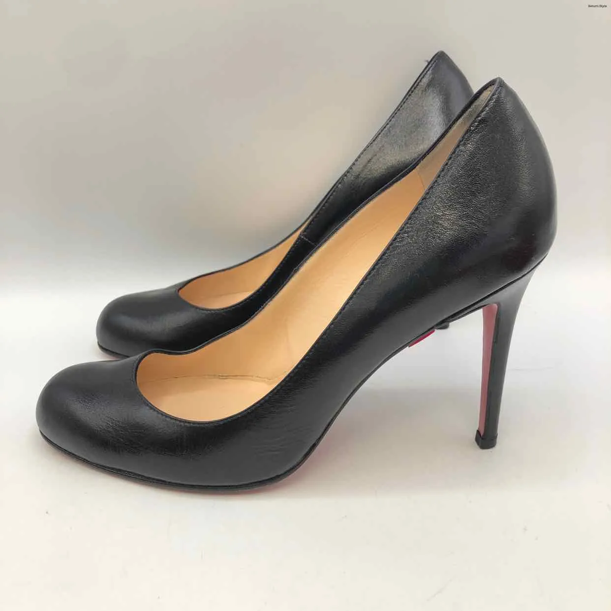 LOUBOUTIN Black Leather Pump Heels Shoe Size 40 US: 9-1/2 Shoes