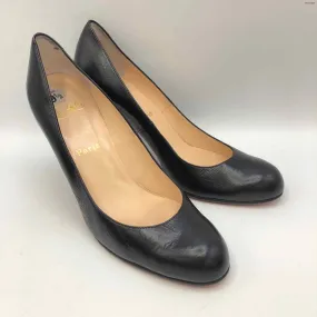 LOUBOUTIN Black Leather Pump Heels Shoe Size 40 US: 9-1/2 Shoes