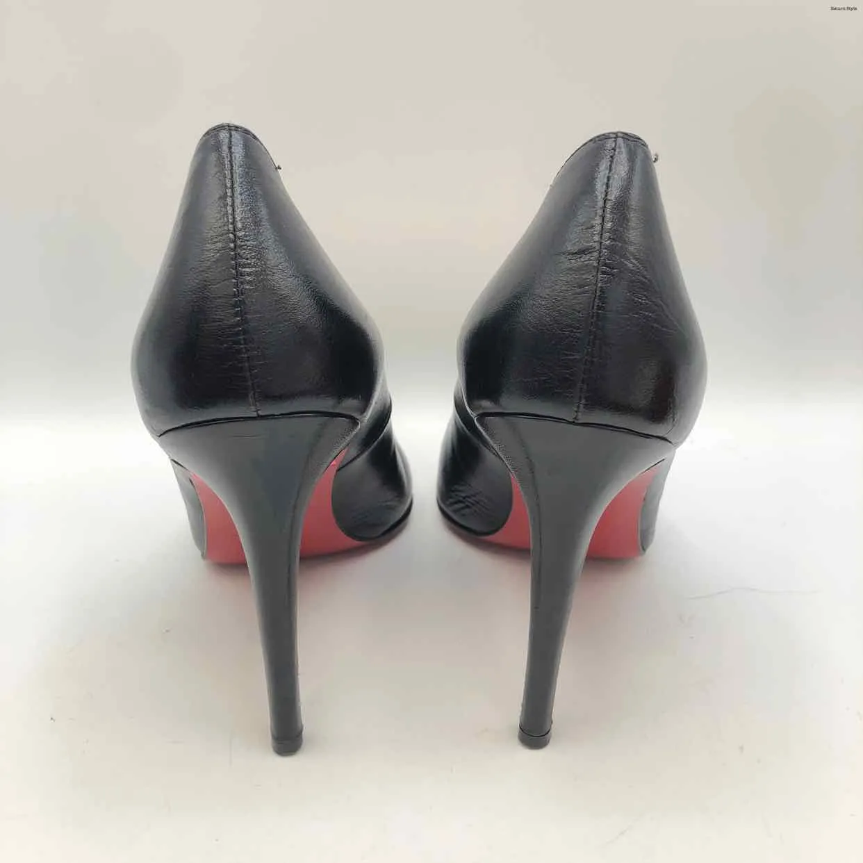 LOUBOUTIN Black Leather Pump Heels Shoe Size 40 US: 9-1/2 Shoes