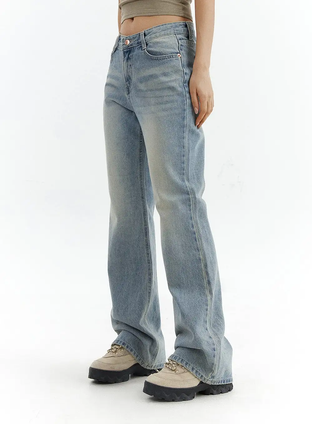 Low Waist Cargo Flare Jeans CJ423