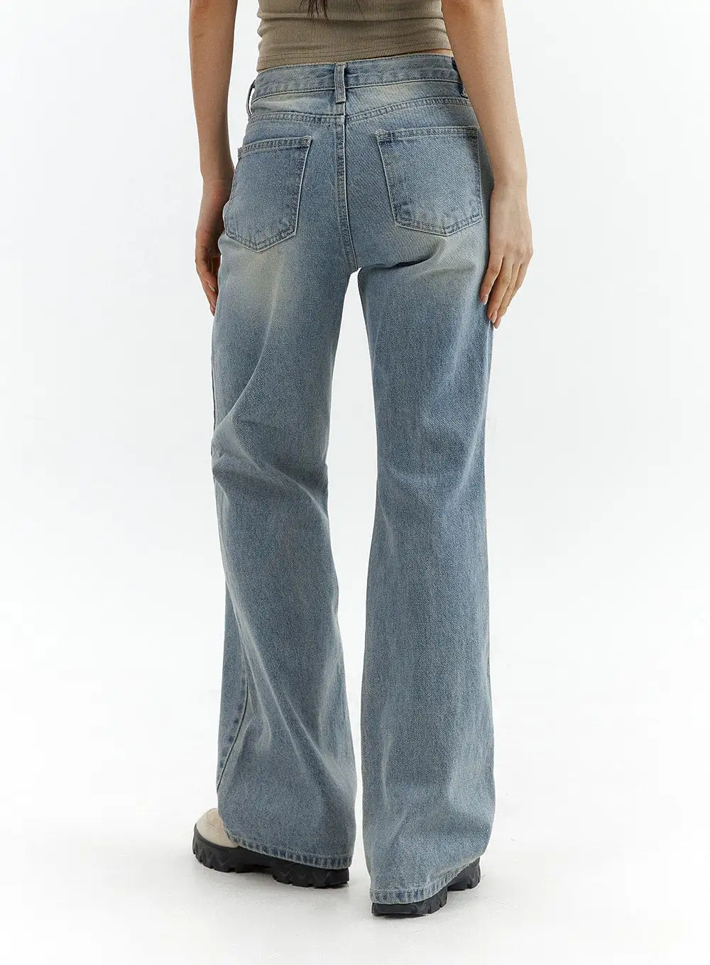 Low Waist Cargo Flare Jeans CJ423