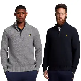 Lyle & Scott Mens Ribbed Quarter Zip Jumper