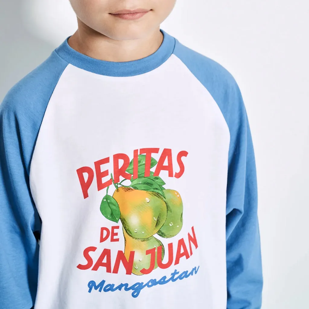 Maison Mangostan Child Peritas T-shirt White And Blue