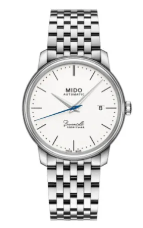 MIDO – M027.407.11.010.00 BARONCELLI HERITAGE GENT Stainless steel / white dial 