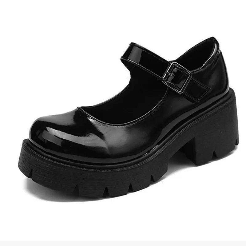 MJ Platform Chunky Heeled Shoes