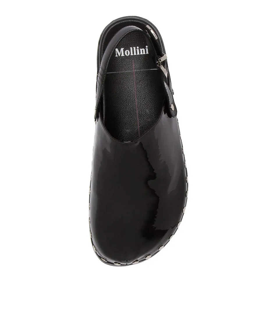 MOLLINI Blase Black Patent Leather Slip On Shoes