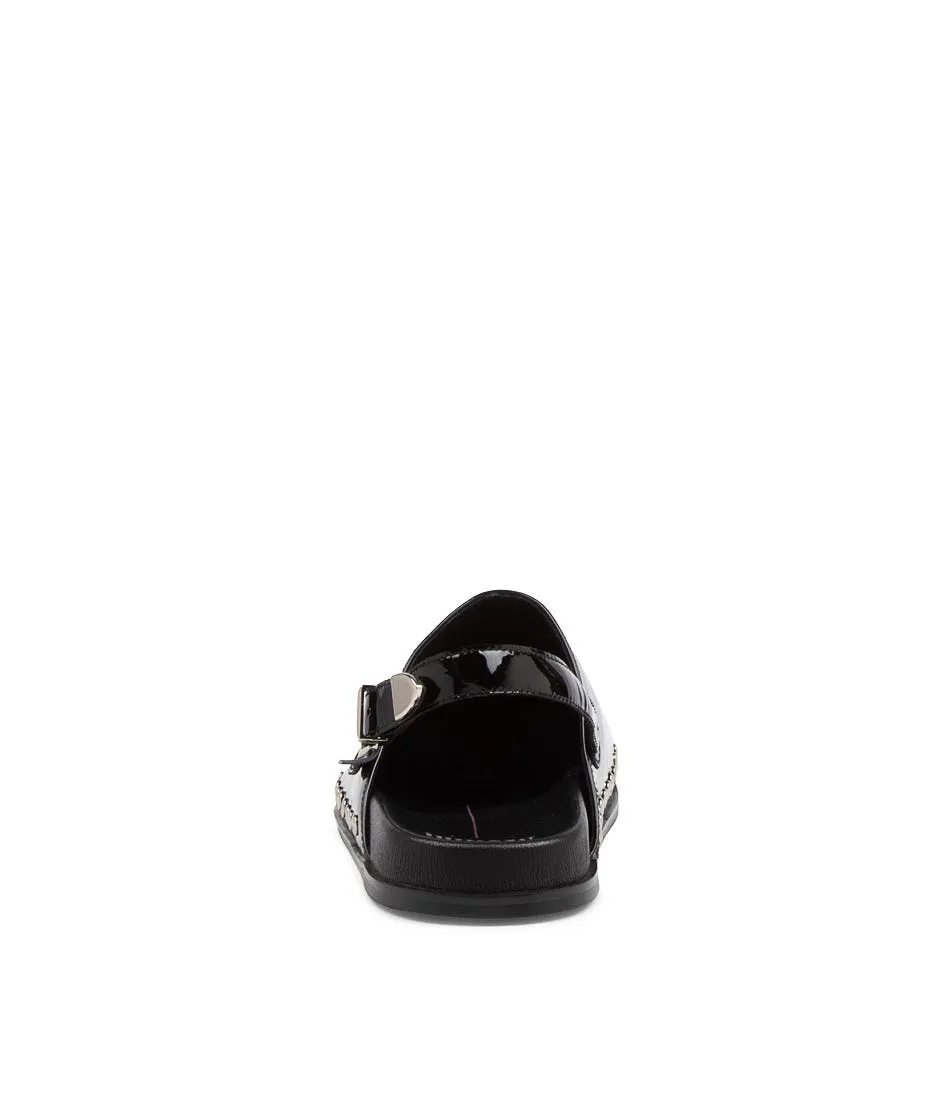 MOLLINI Blase Black Patent Leather Slip On Shoes