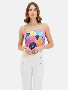 Monica Printed Handkercheif Tie-Up Top