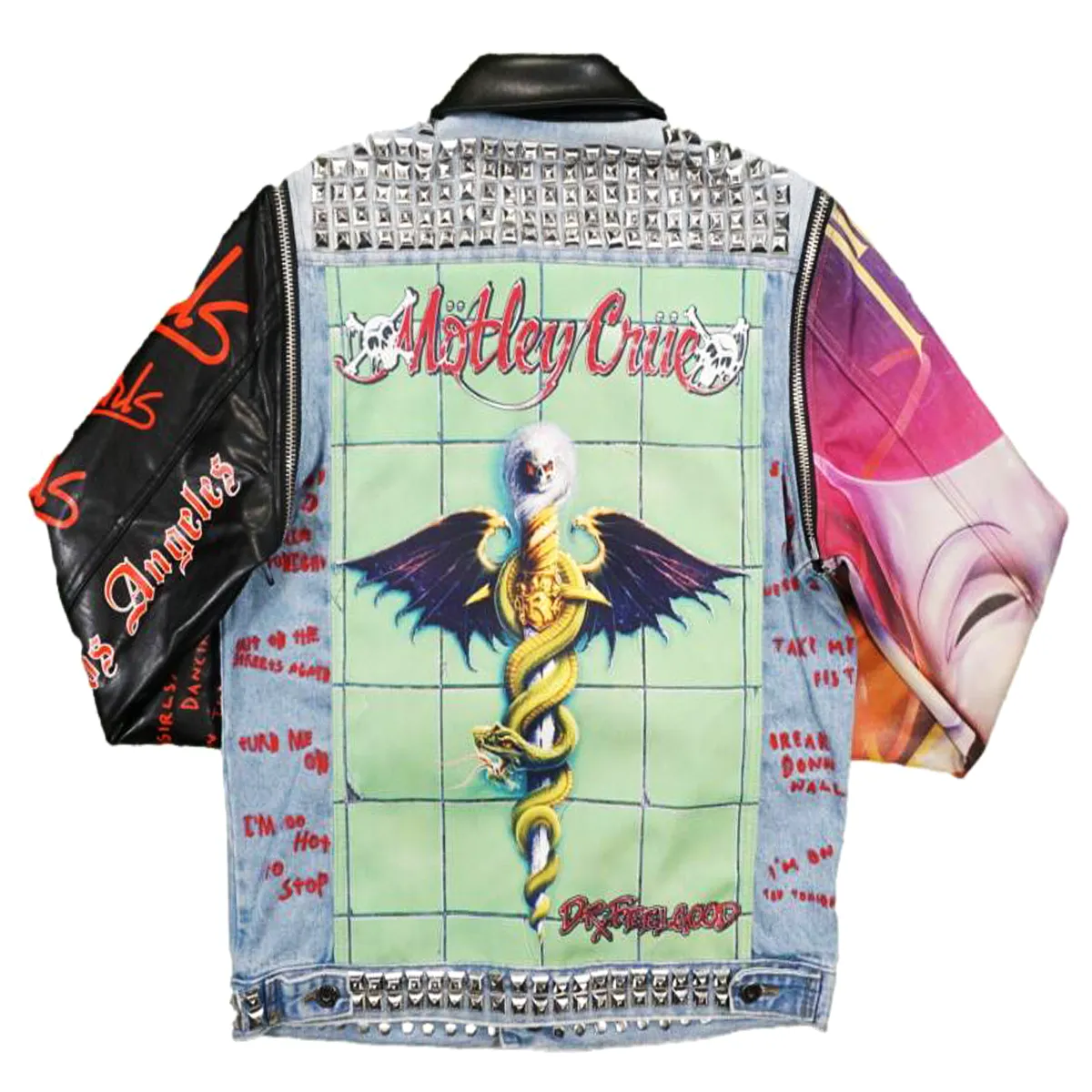 Motley Crue Studded Denim Jacket (Multi) /C7