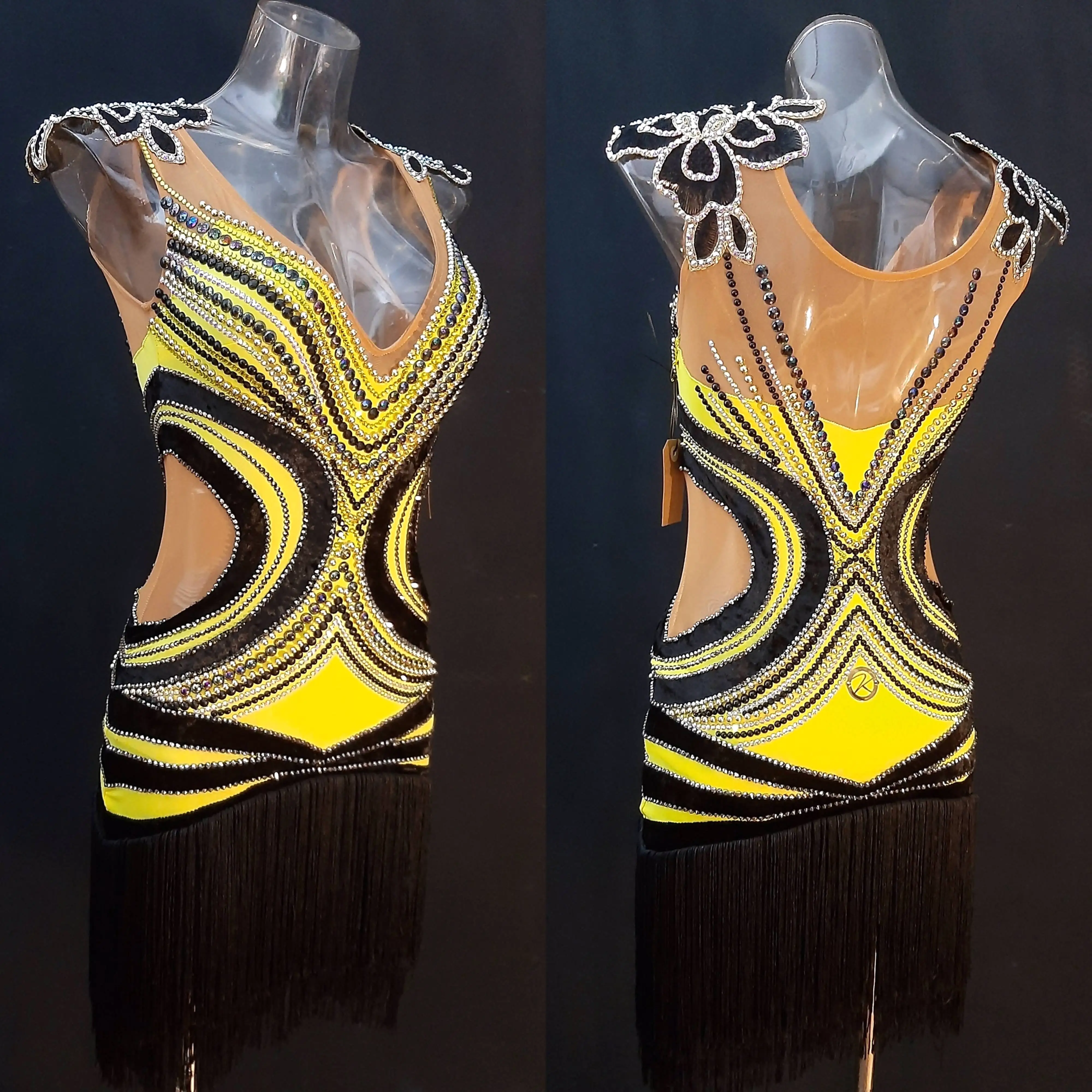 New Black&Yellow Latin Dress