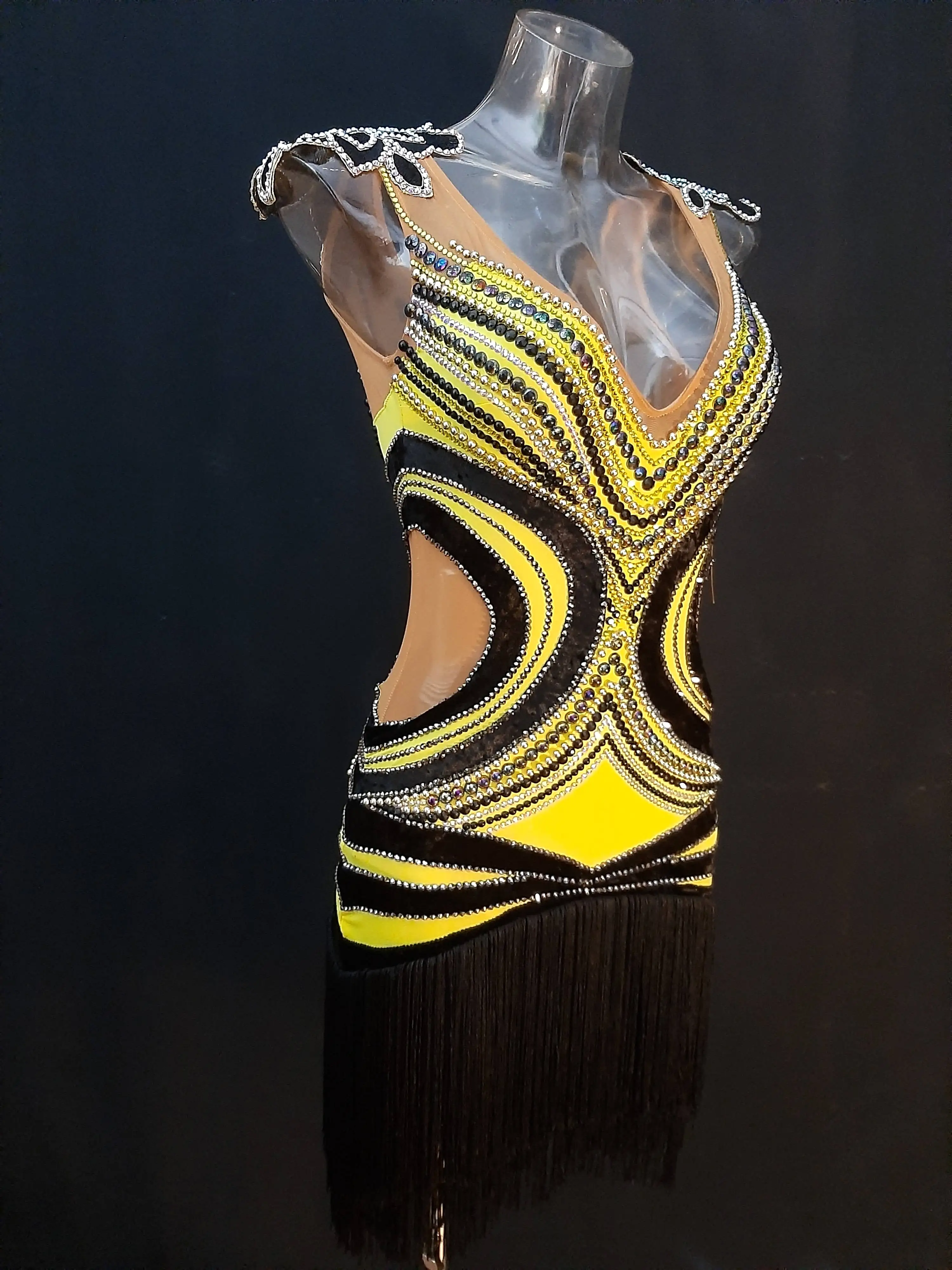 New Black&Yellow Latin Dress