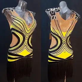 New Black&Yellow Latin Dress